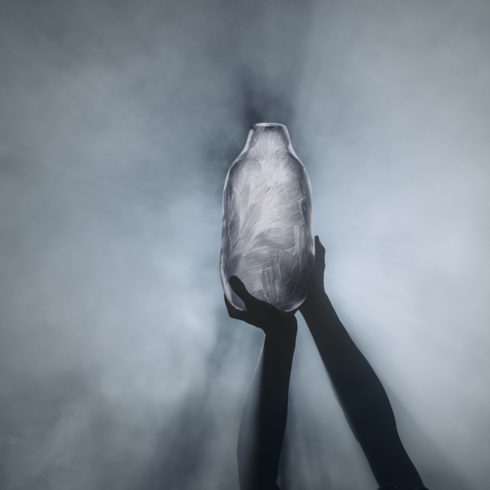 Váza TRACES Unreality 35 cm clear