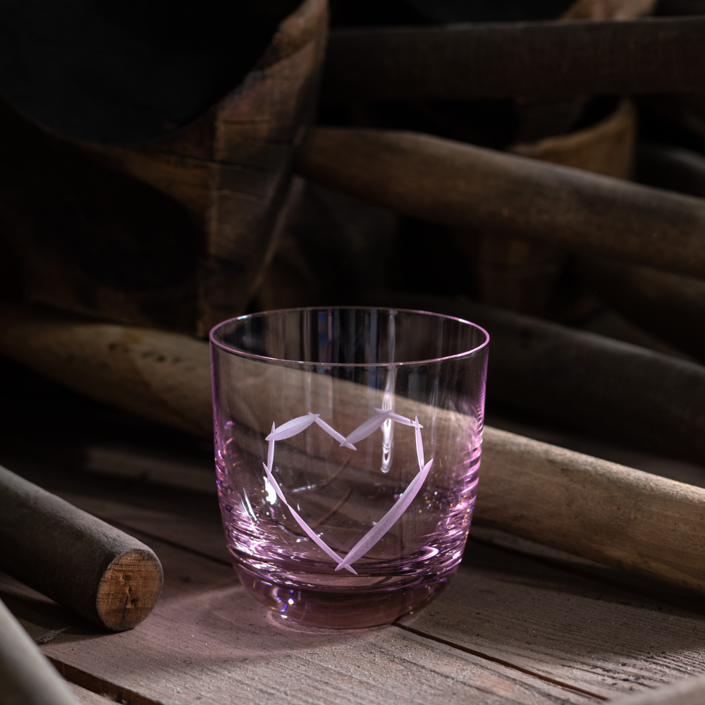 Karafa Love I 1200 ml + 2 sklenice  Love I 200 ml pink