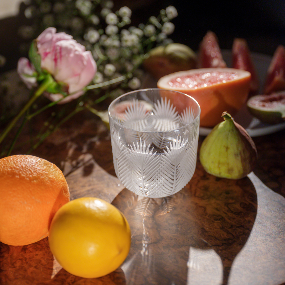 Karafa Feathers I 1200 ml + 2 sklenice Feathers 200 ml blue