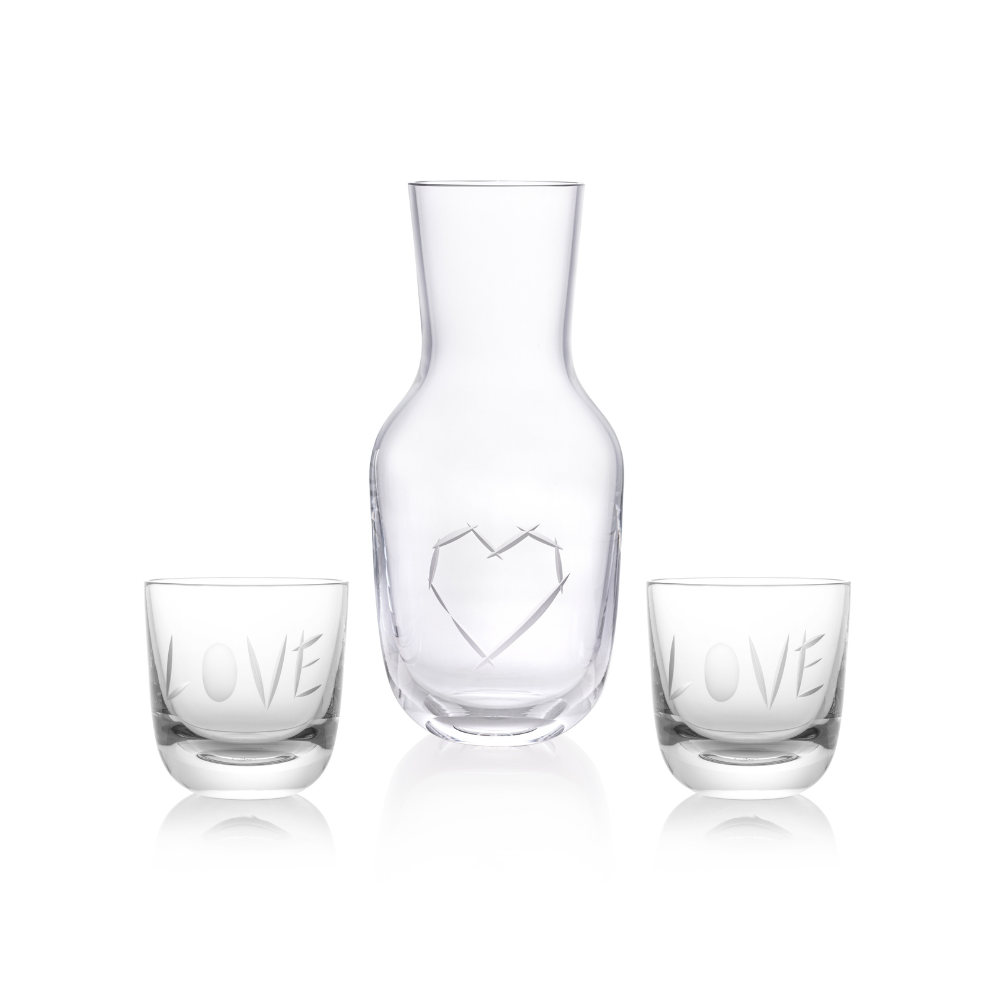 Karafa Love I 1200 ml + 2 sklenice  Love II 200 ml