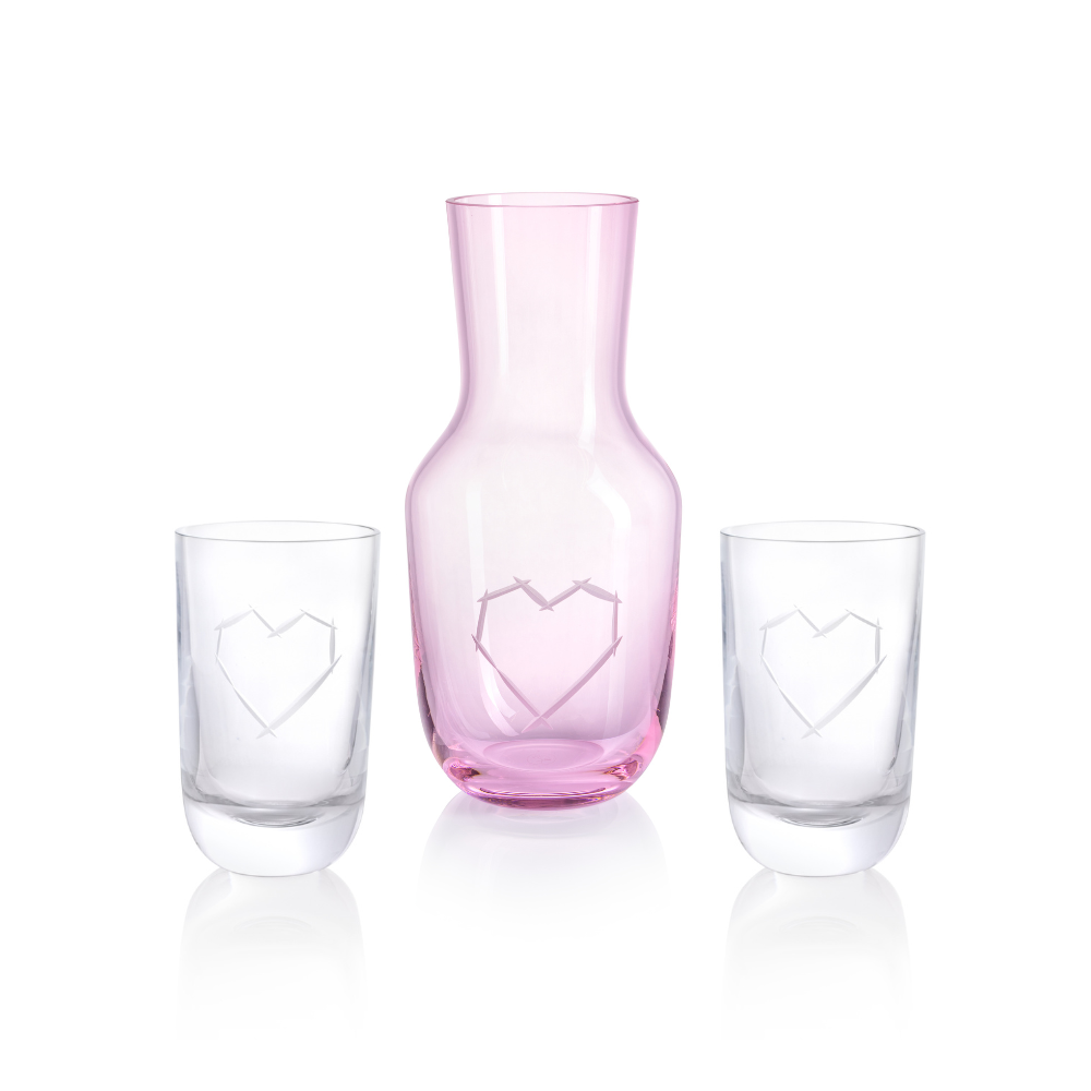 Karafa Love I pink 1200 ml + 2 sklenice Love I 320 ml