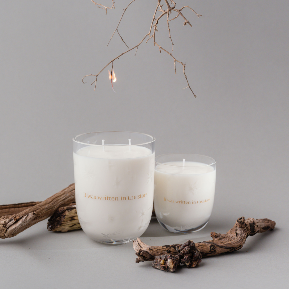 Candle IT WAS WRITTEN IN THE STARS Amor Fati Medium 550 ml crystal